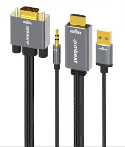 Usb Firewire: mbeat ToughLink 1.8m HDMI to VGA Cable with USB Power & 3.5mm Audio