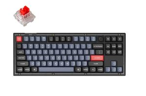Keyboard: Keychron V3-C1, 80% TKL Layout 87 Keys, Red Switch, RGB, Frosted Black Frame, Hot-Swap, QMK, Keychron K Pro, Mechanical Wired Keyboard, With Knob