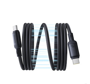 Mobile Device Cables Adapters: Baseus PicoGo Magnetic Liquid Silicone Fast Charging Cable USB-C to USB-C 240W 1m Cosmic Black