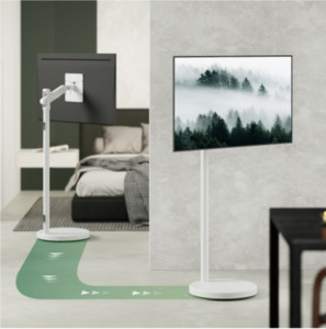 New: Bracom Fully-Adjustable, Mobile TV Display Mech Spring Floor Stand (Max. VESA: 200x200) White