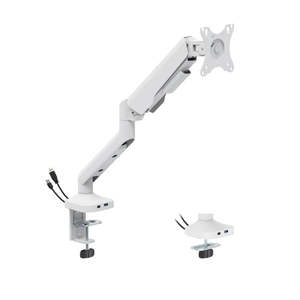 Bracom FlexPrecision Cost-Effective Gas Spring Monitor Arm with USB Ports White