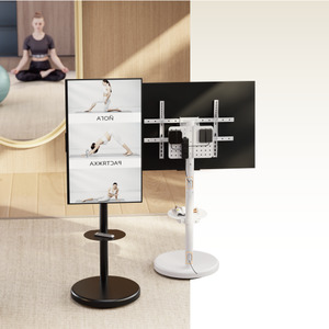 Bracom Heavy-Duty Mobile TV Floor Stand upto 86 inch TV White