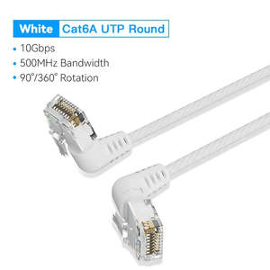 Vention Cat6A UTP Rotate Right Angle Ethernet Patch Cable 5M White Slim Type