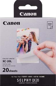 Canon Inkjet Cartridges: Canon Selphy XC-20L Photo Paper + Ink 20 Pack