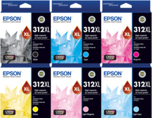 312XL Epson High Capacity Bundle of 6