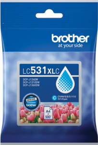 Inkjet Cartridges 1: LC531XLC Brother Hi Yield Cyan Ink Cartridge