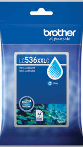 Inkjet Cartridges 1: LC536XXLC Brother Super Hi Yield Cyan Ink Cartridge