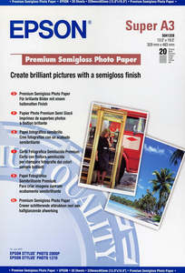 A3 Photo Paper: A3+ 251gsm Epson Premium Semigloss Photo Paper 20 sheets