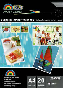 A4 Photo Paper: A4 260gsm Satin Photo Paper 20 sheets