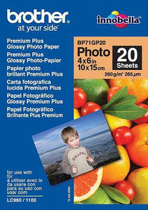 A4 Photo Paper: 4x6in 260gsm Brother Premium Plus Photo Paper Glossy 20 sheets