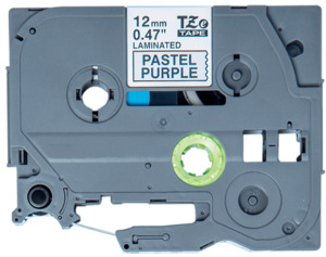 TZe-MQF31 Compatible 12mm x 8m Black on Pastel Purple Adhesive Laminated Tape for Brother