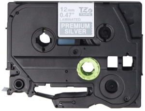 Brother P Touch Labels Tze 6 9 12mm: TZe-PR935 Compatible 12mm x 8m White On Premium Silver Adhesive Laminated Tape for Brother