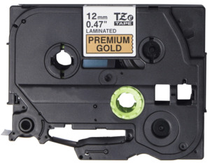 Brother P Touch Labels Tze 6 9 12mm: TZe-PR831 Compatible 12mm x 8m Black on Premium Gold Adhesive Laminated Tape for Brother