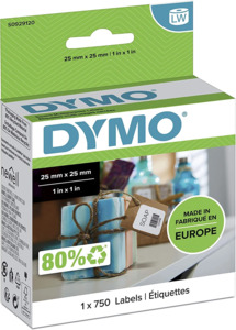Dymo Labels Tapes: S0929120 Dymo LW 25mm x 25mm 750 Labels per Roll (30332)