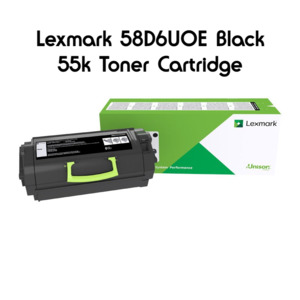 Original Lexmark Toners: Lexmark 58D6U0E Black 55k Toner Cartridge
