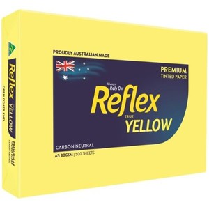 A5 Copy Paper: A5 80gsm Yellow Reflex Undertones paper 500 sheets