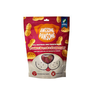 New Zealand Made Dog Treats: Awesome Pawsome Peanut Butter & Cranberry Dog Treats