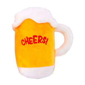 Puppy Toys Nz: Beer Themed Squeaky Dog Plush Toy