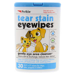 Dog Grooming: Tear Stain Eye Wipes 30 pack | Petkin