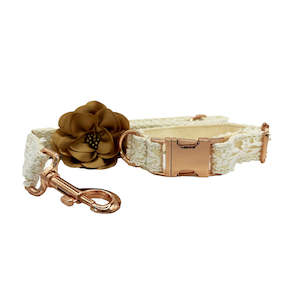 Lace Flower Dog Collar and Lead / Leash Set