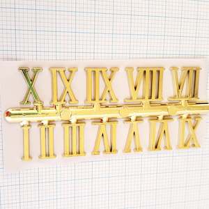 Clock Movements For Craft School Hobby: Stick On Numbers Gold Roman 20mm