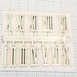 Clock Movements For Craft School Hobby: Stick On Numbers Silver Roman 12mm