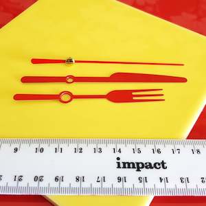 Clock Movements For Craft School Hobby: Clock Hands Red Knife Fork