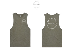 Walk For Wellness Kiri Desborough: Grace n Co - Mens Stone Wash Tank Singlet