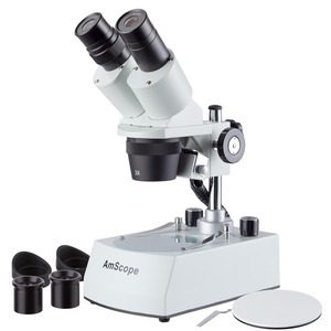AmScope SE306 Series Compact Multi-Lens Stereo Microscope 20X-80X (SE306R-PZ-LRD-3PL)