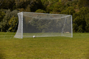 Products: T2 - Adjustable to 35 sizes up to 5m x 2m Aluminium - FOOTBALL GOAL SOFT GROUND ALUMINIUM CROSS BAR -  includes wheelie bag