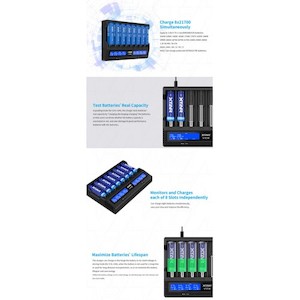 Products: VC8 Xtar 1-8 Cell LiIon/NiMH Battery Charger w/LCD Display