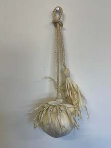 Rāranga Poi – Handwoven Decorative Poi Made from Tīkumu | Traditional Māori Weaving Art