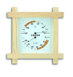Thermo Hygrometers: TFA Sauna Thermo-Hygrometer with wooden frame