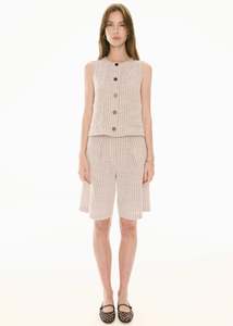 Sale: POL Maya Tailored Short | Pinstripe