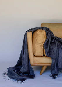 Blanket / Wool + Cotton Blend / Midnight