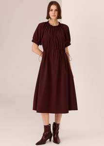 Pol: POL Tech Drawcord Dress | Merlot