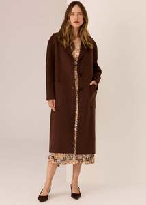 Pol: POL Cohen Long Wool Coat | Walnut