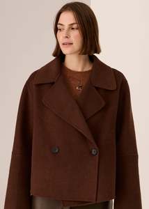 Pol: POL Cohen Cropped Wool Coat | Walnut