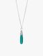 Green Onyx Engraved Silver Necklace
