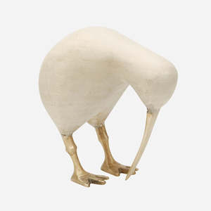 All: Wooden Kiwi With Brass Legs And Beak | Whitewashed