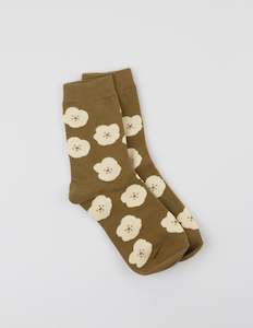 Gifts For Her: Khaki w White Flowers