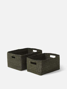 Citta: Woven Storage Basket | Olive