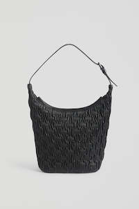 Lumme Smocked Shoulder Bag | Black