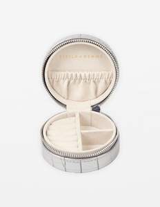 Jewel Box | Small Round | Silver Croc