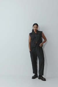 New Lands: Super Trouser | Black Pinstripe