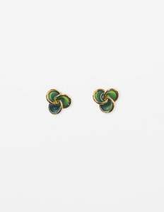 Green Epoxy Flower Earring