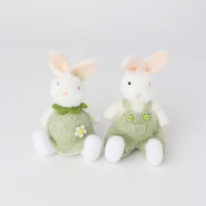 Easter Bunnies Sitting | White + Green
