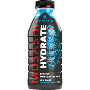 Drinks 1: Musashi Blue Raspberry Hydrate 6 x 600ml