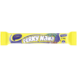 Confectionery: Cadbury Perky Nana Chocolate Bar 42 x 45g