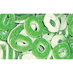 Confectionery Sour: Sour Apple Rings 2kg Bulk Bag